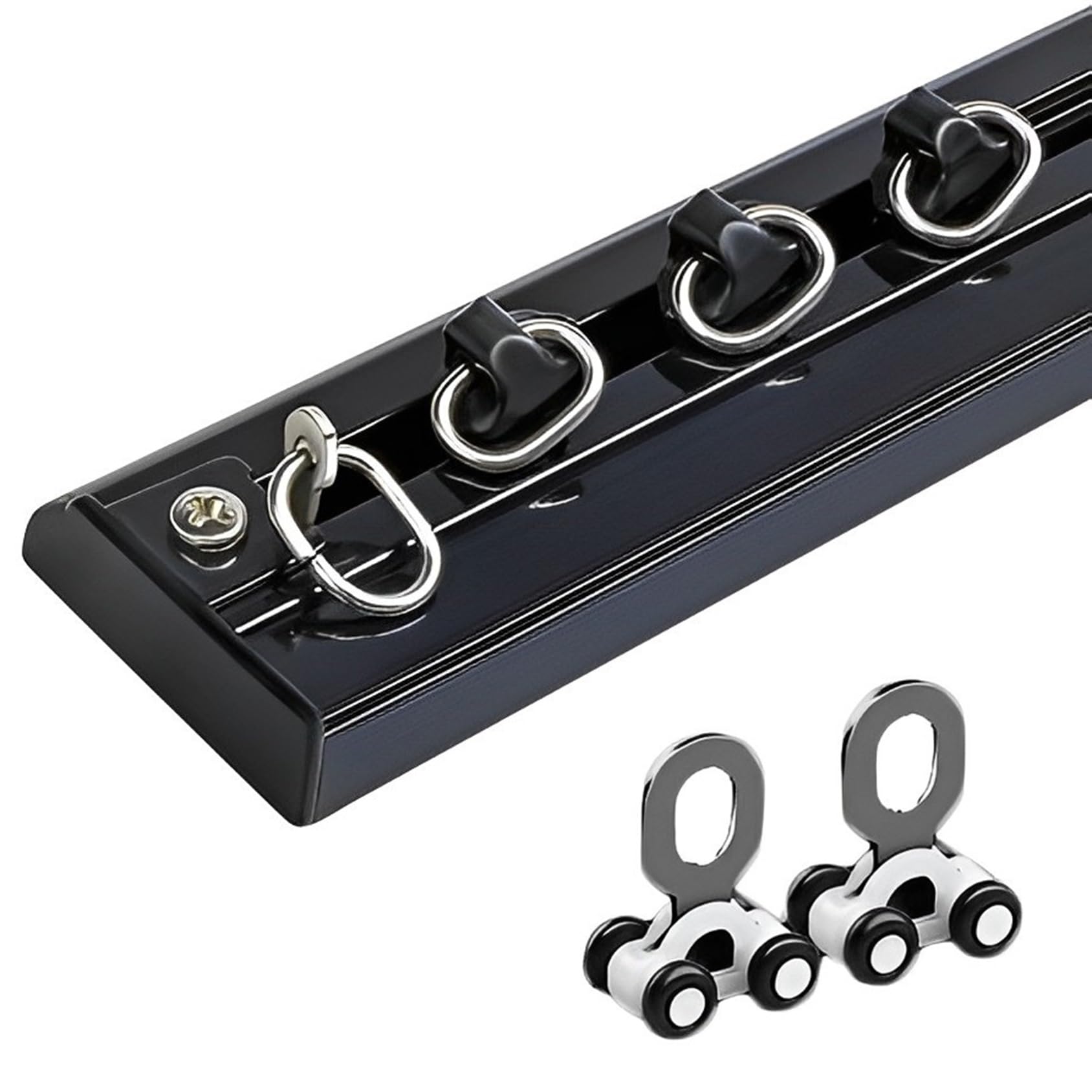 CMJYMX Ceiling Curtain Track 2.3-19.7 FT Long, Ultra-thin Ceiling Track For Curtains, Aluminum Straight Curtain Rail Room Divider With Track, Roller, Installation Hardware(Black,10.5FT/320CM)