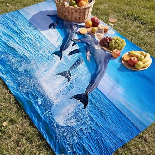 Serviette microfibre plage absorbante grand format natte piscine dauphin - 8