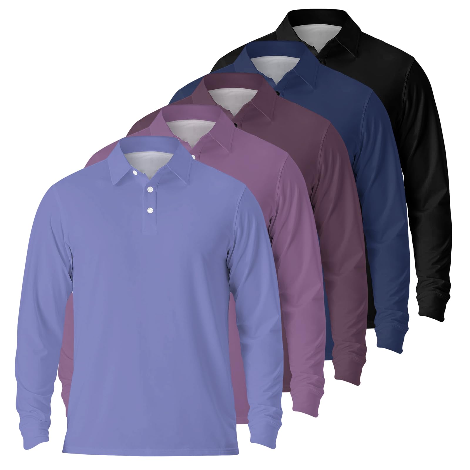 3/5/10 sztuk męskich koszulek polo w paski z długim rękawem oddychająca szybkoschnąca koszulka golfowa do biegania sportowa koszulka top siłownia trening koszulki