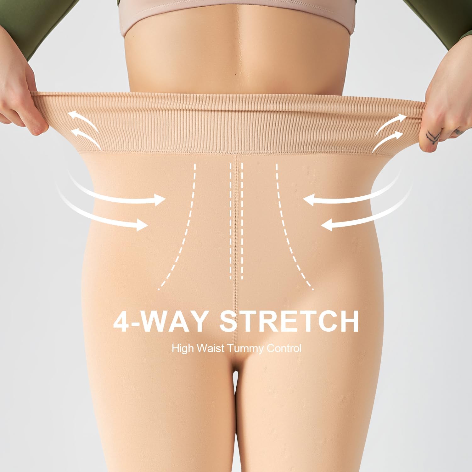 Iserkafe Fleece Lined Tights Women Winter Warm Thick Tights Thermal Velvet Pants Tummy Control Soft Stretchy - Image 3