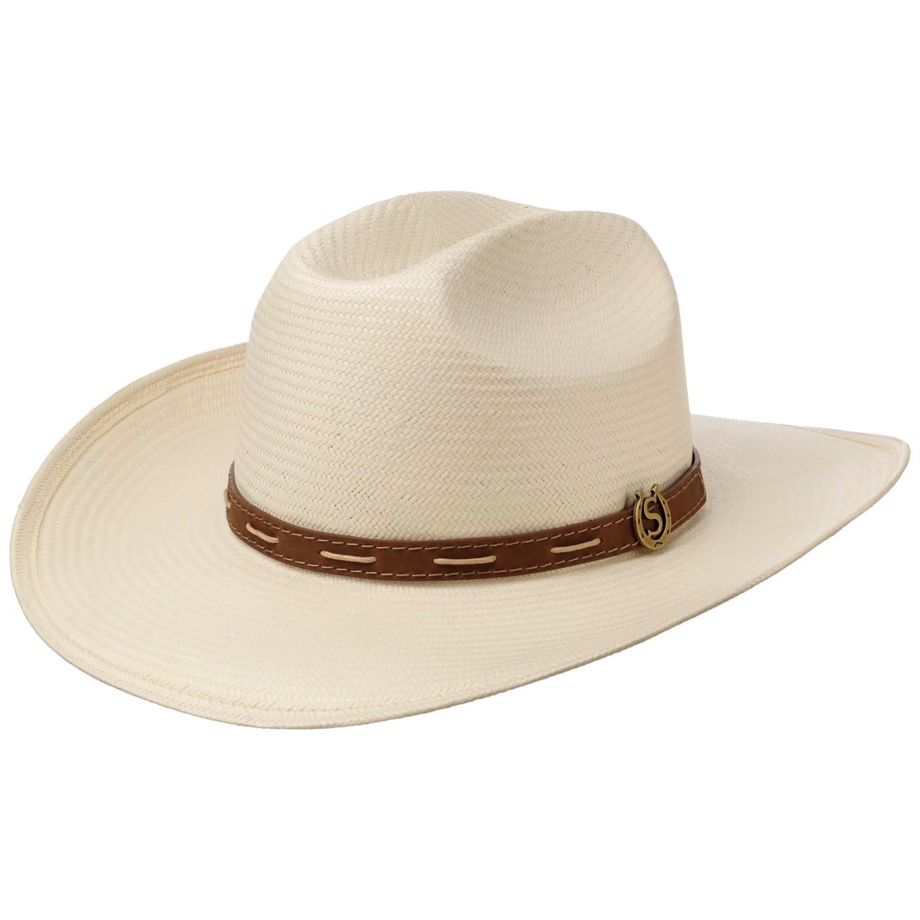Stetson Edcouch Western Toyo Straw Cowboy Hat Leather Band Cattleman Crown Men Summer