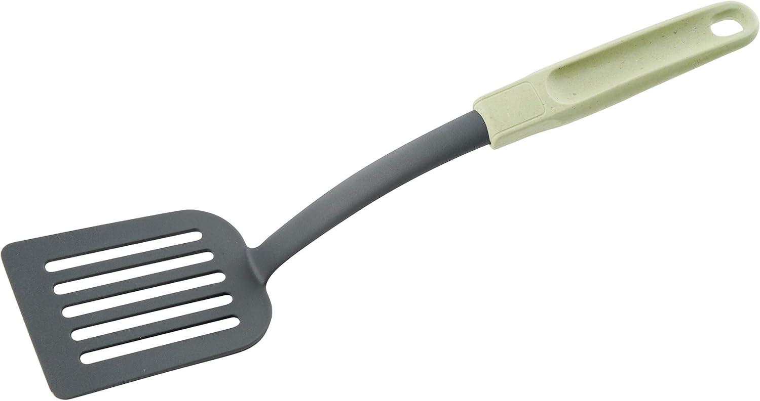 Fackelmann Eco Friendly Plastic Fried Scoop, Perforated Line, Mint Green, 32 cm