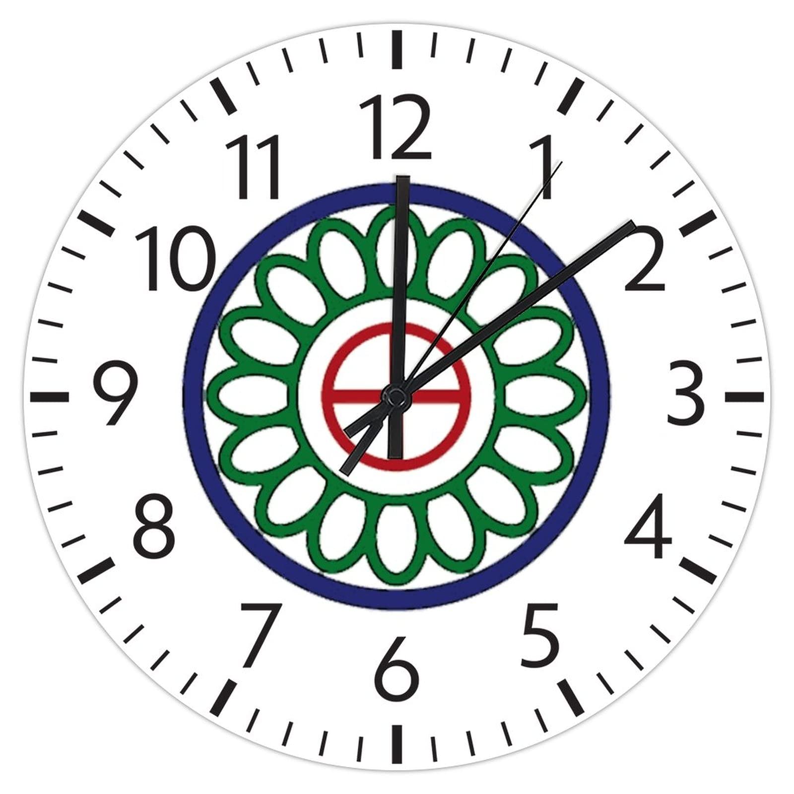 Horloge murale Mahjong en PVC de 30,5 cm au design asiatique épuré