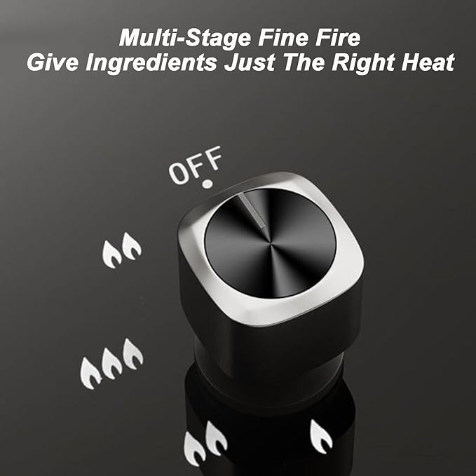 Estufa de Gas 2 Puestos, Acero Titanio, 75x43 cm, Empotrable o de Sobremesa miniatura 5