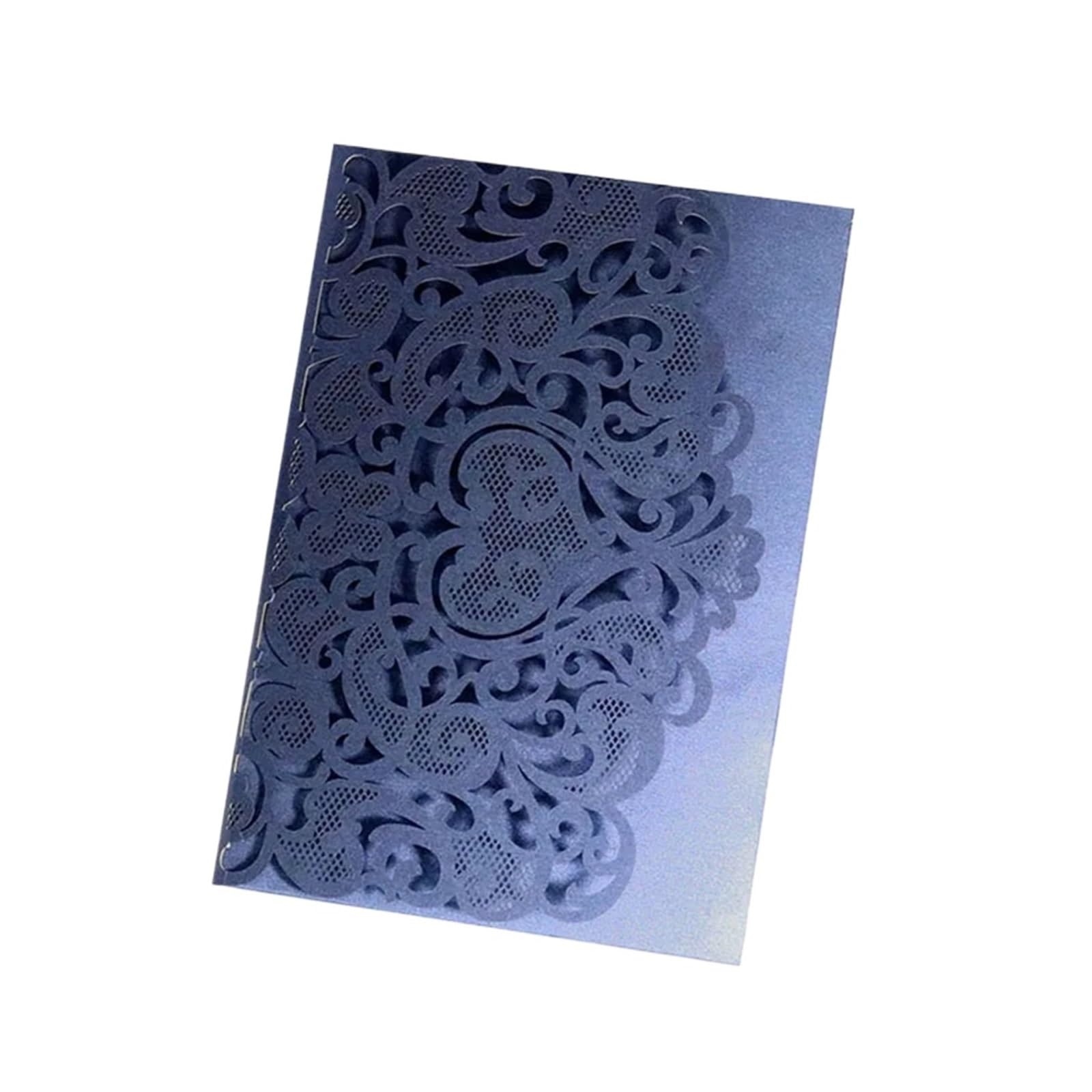 25/50 pezzi Laser Cut Invito a nozze Trifold Business Lace Biglietti di auguri Matrimonio Compleanno Festa Regalo Forniture(Red,50pcs)
