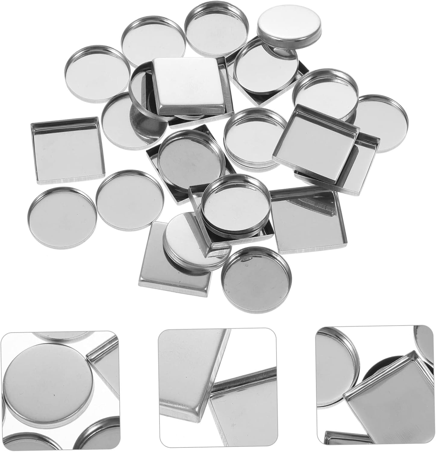 30pcs Eyeshadow Palette Metal Pans Empty Metal Pans for Makeup Palette Diy Highlighter Makeup Accessory