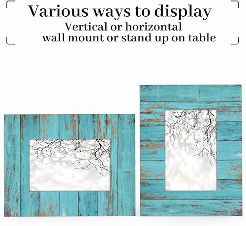 Miniatura 4 de Marcos de fotos vintage de 5 x 7 pulgadas con textura de madera de playa, marco de fotos de pie de madera, marco de fotos de escritorio para oficina