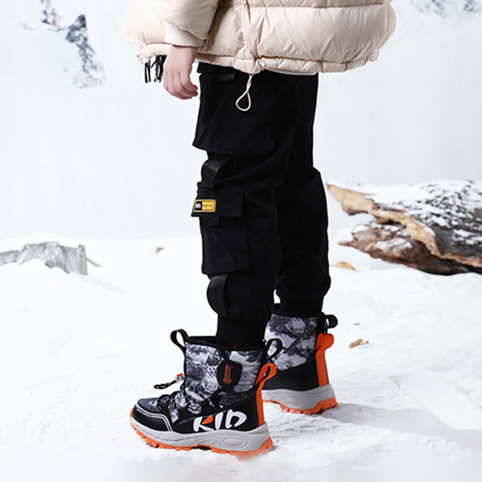 Stivali Invernali per Bambini Chaussures Enfant pour École et Loisirs Stivali Piatti alla Moda Comodi Suola Morbida Design alla Moda Leggero Antiscivolo Scarpine Primi Passi