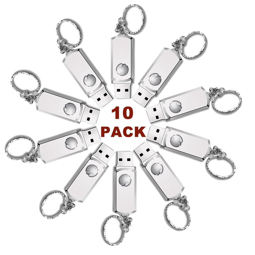 A Plus+ 10 Piezas Memoria USB 3.0 de 16GB Alta Velocidad USB 3.0 Flash Drive Llavero Adjunto