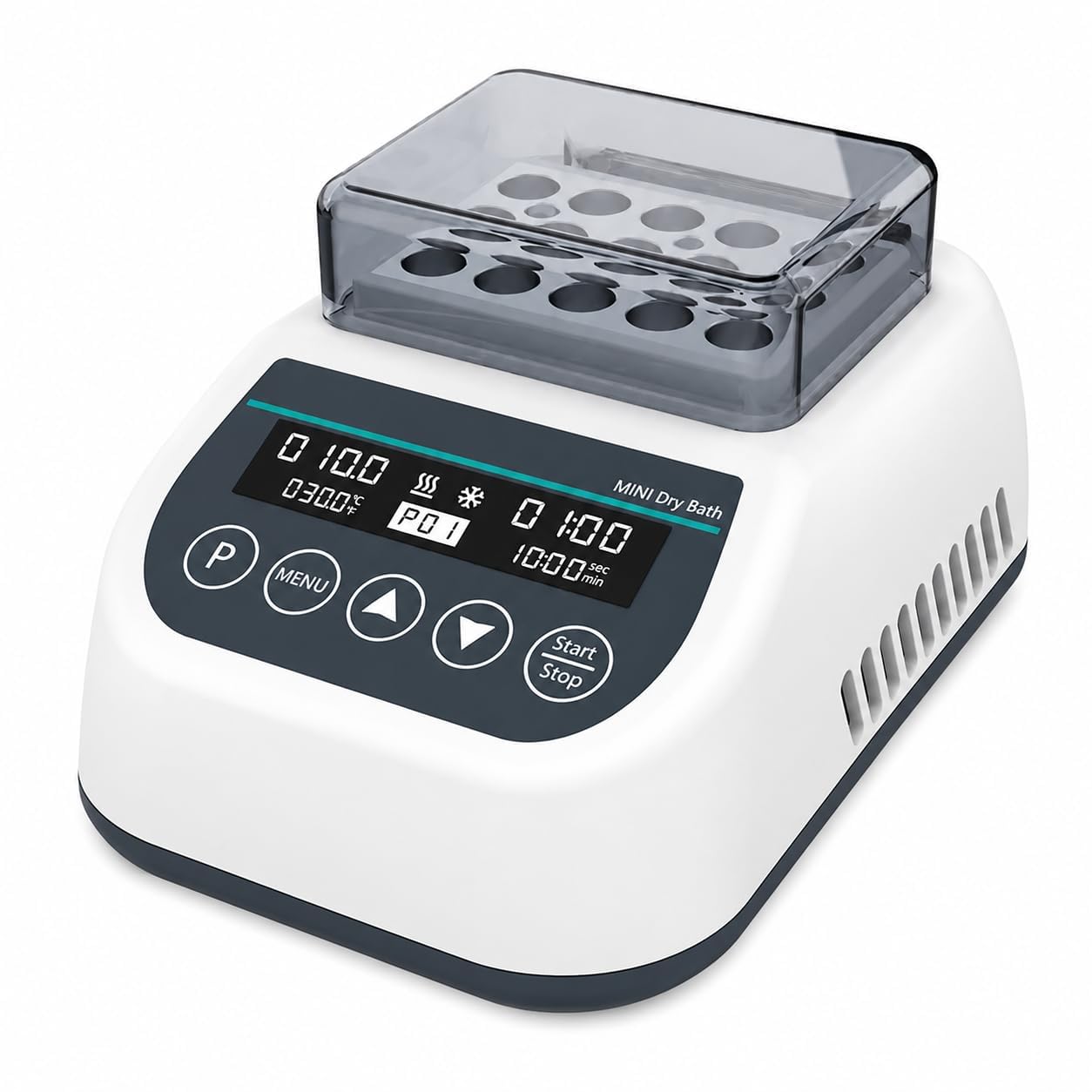 Incubatrice per bagno a secco con blocco riscaldante per provette da laboratorio, termostato in metallo, controllo preciso della temperatura per 0,2/0,5/1,5/2 ml