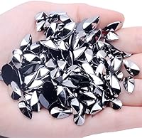 Vista 14 de 200 diamantes de imitación de gota de agua, diamantes de imitación de resina con parte trasera plana para manualidades, ropa, decoración de Verde AB