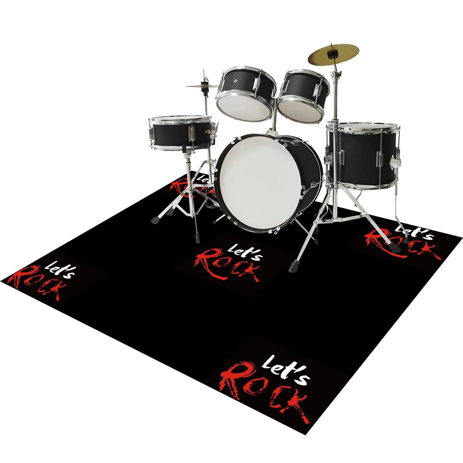 Tapis de Batterie électronique, Tapis Professionnel de Jazz Non Glissants, Tapis de Tambour Insonorisé, Tapis pour Batterie pour Grosse Caisse Claire et Autres Instruments de Musique 120 x 80 cm