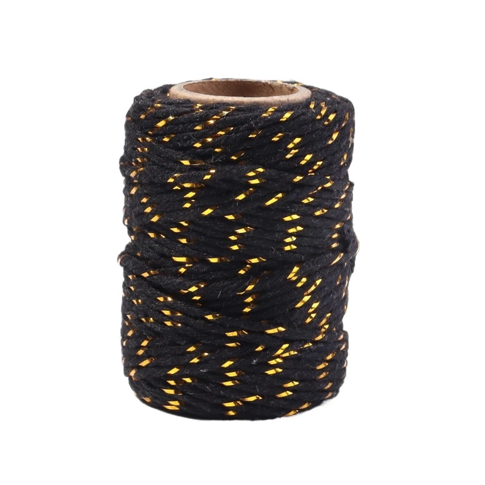 Cotton Macrame Cord 20M 2mm Dual Color Macrame Cotton Cords Twine Colorful Rope String DIY Home Textile Wedding Decoration(Black)