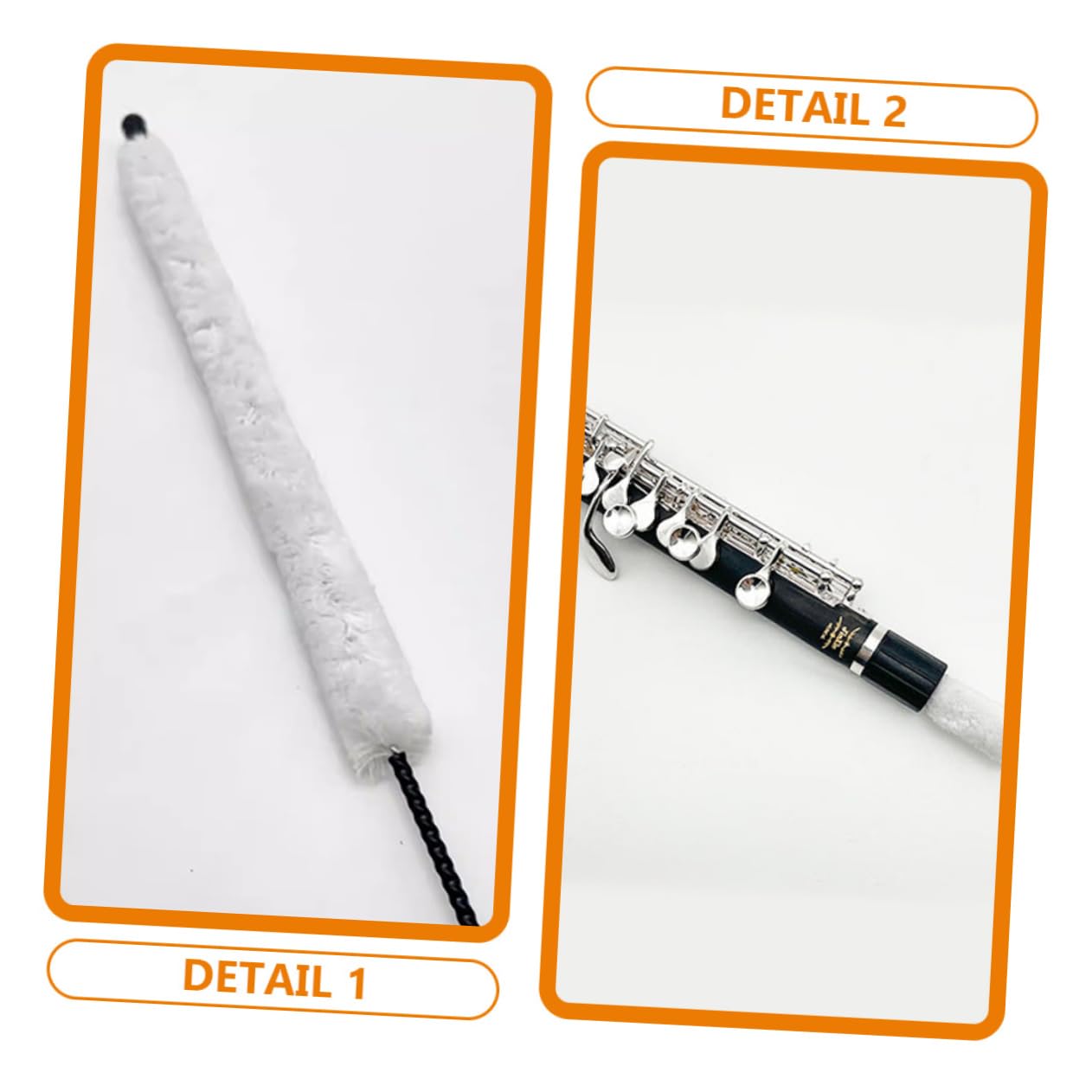 FRCOLOR Kit de Cepillos para Limpiar Flautas Hilo de Algodón y Varilla de Hierro, Herramienta Práctica para Limpieza Eficaz y Protección del Instrumento Musical
