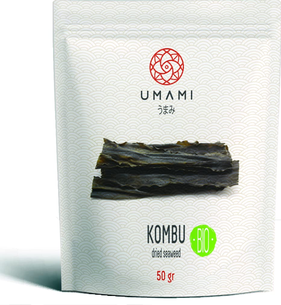 Umami Algue Kombu Atlantique BIO 50g - Récoltée à la Main en Irlande - Idéale pour Cuisson des Légumineuses et Bouillons - Riche en Umami Naturel - Qualité Premium