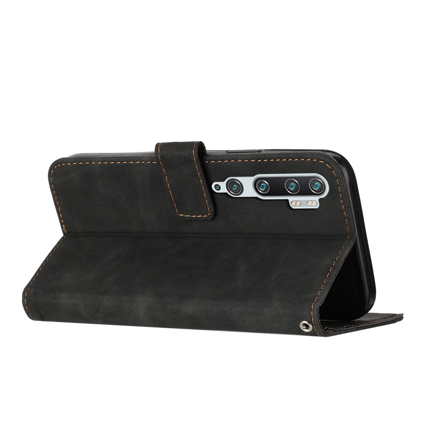 Funda para Xiaomi Mi Note 10/Mi Note 10 Pro/Xiaomi Mi CC9 Pro, PU Cuero Flip Carcasa Fundas Móvil de Tapa Libro Caso Piel PU Billetera Tarjetero Case Telefono Cubrir Móvil Phone Cover (Negro) - 3