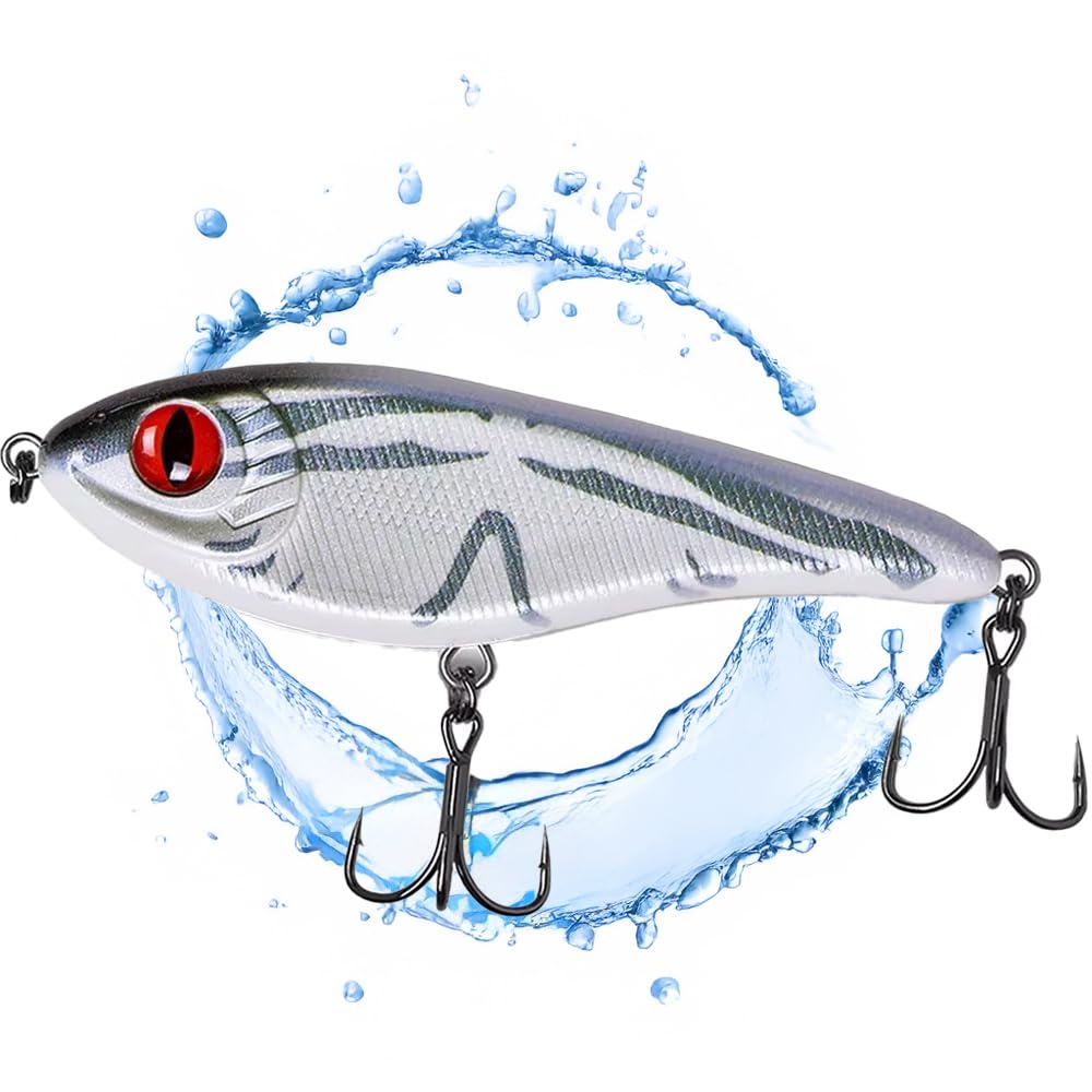 Jerkbait Hecht I 15cm, 80g Slow Sinking für große Hechte, Wobbler Jerkbait Hechtangeln, Kunstköder, Angelköder Raubfische, UV-aktive Jerkbaits