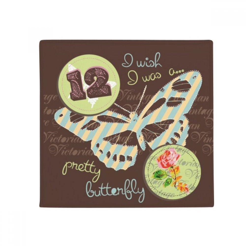Tapis cadeau Timbres et Papillon déco originale pour salon et salle de bain 60x60