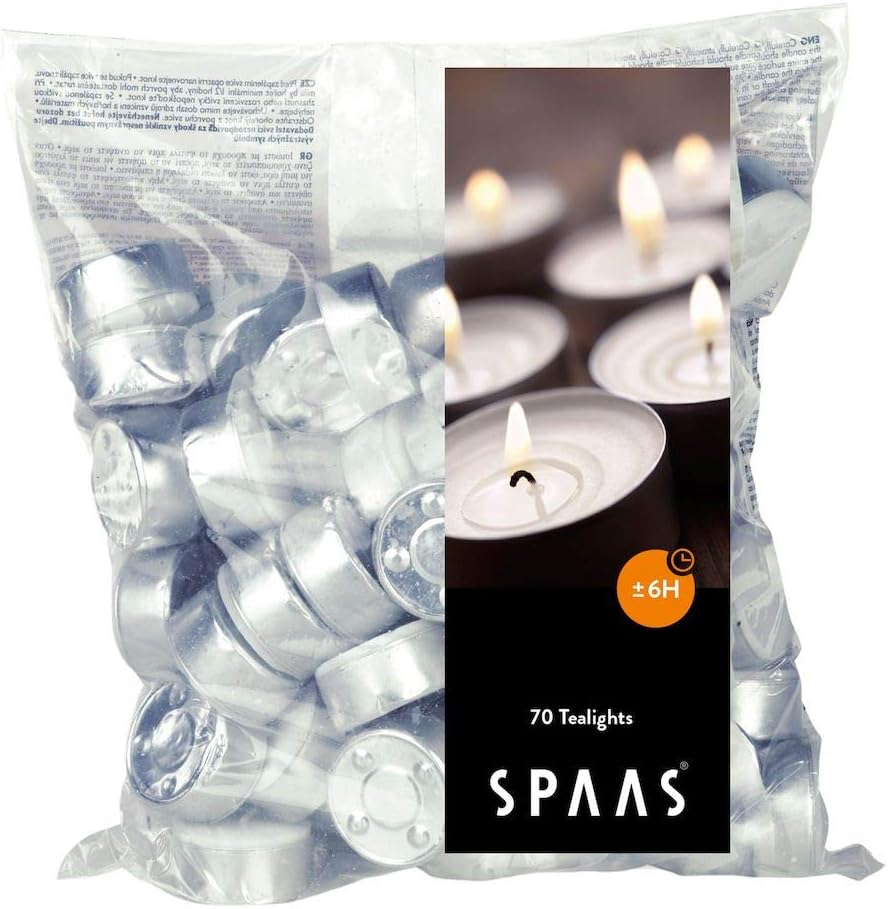 Spaas Tealights Bag x70, ± 6 Hours, White