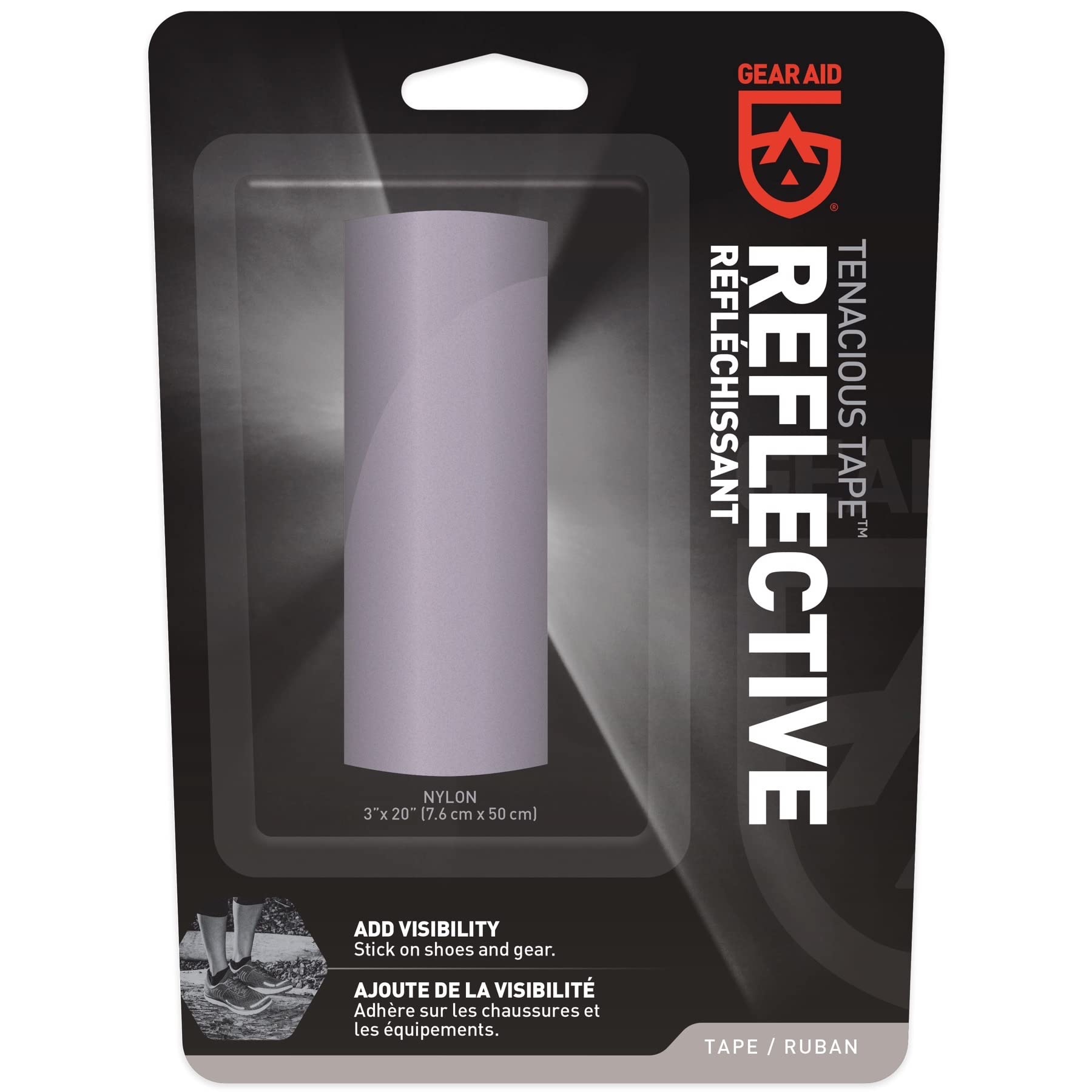 GEAR AID Tenacious Tape Reflective Fabric Tape for Clothing Gear Repair (2-Pack)