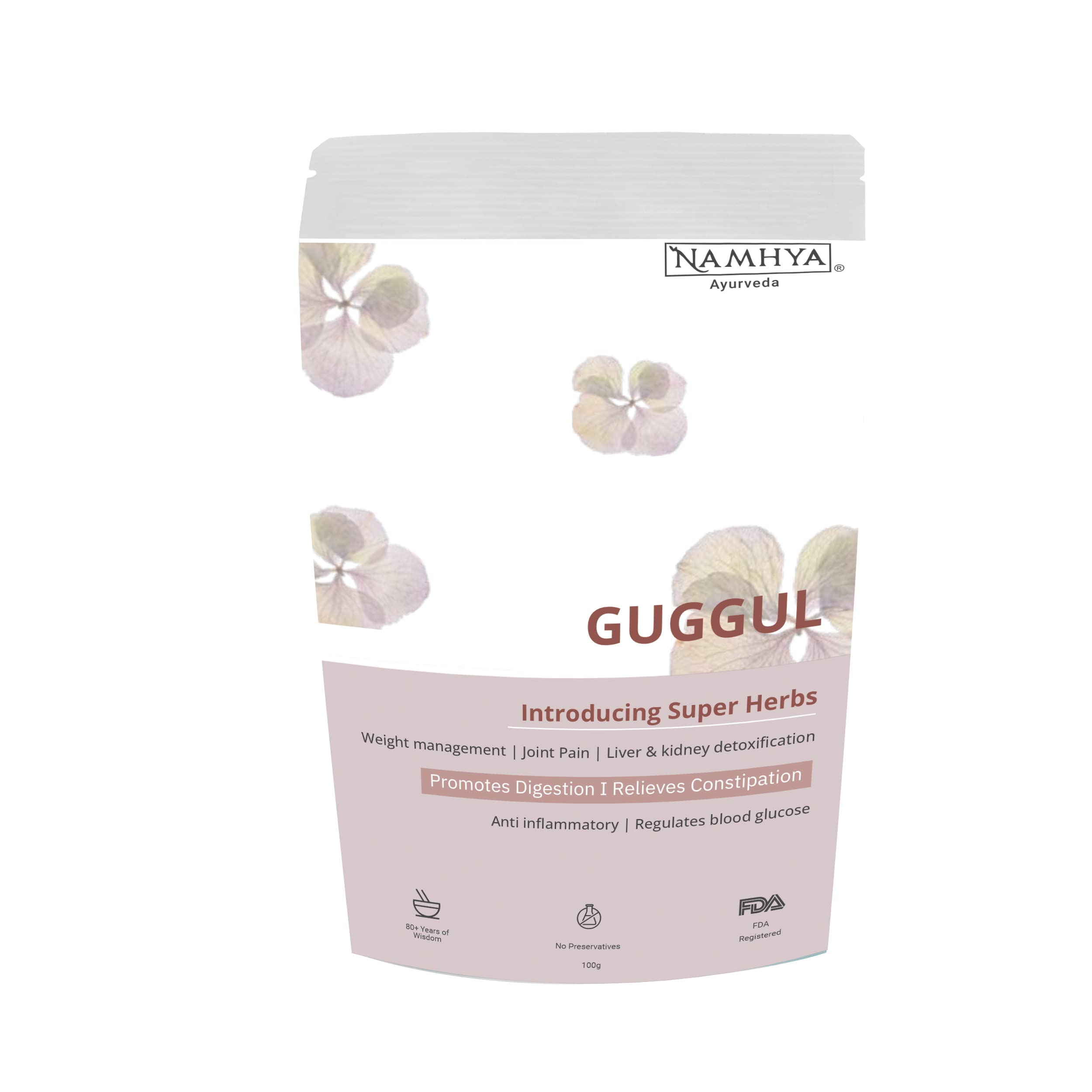 Namhya Guggul Powder | Ayurvedic Herbal Supplement | Joint Support | Digestive Care | Natural Wellness Formula | Anti-Inflammatory Benefits | Body Detox | Healthy Metabolism | 100 g Pack