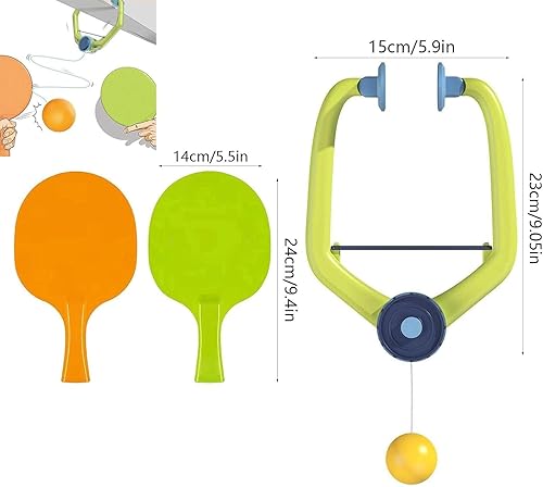 Miniatura 8 de Juego de ping pong para puerta sobre la puerta, juego de ping pong ajustable para puerta, juego portátil de entrenamiento de tenis de mesa colgante,