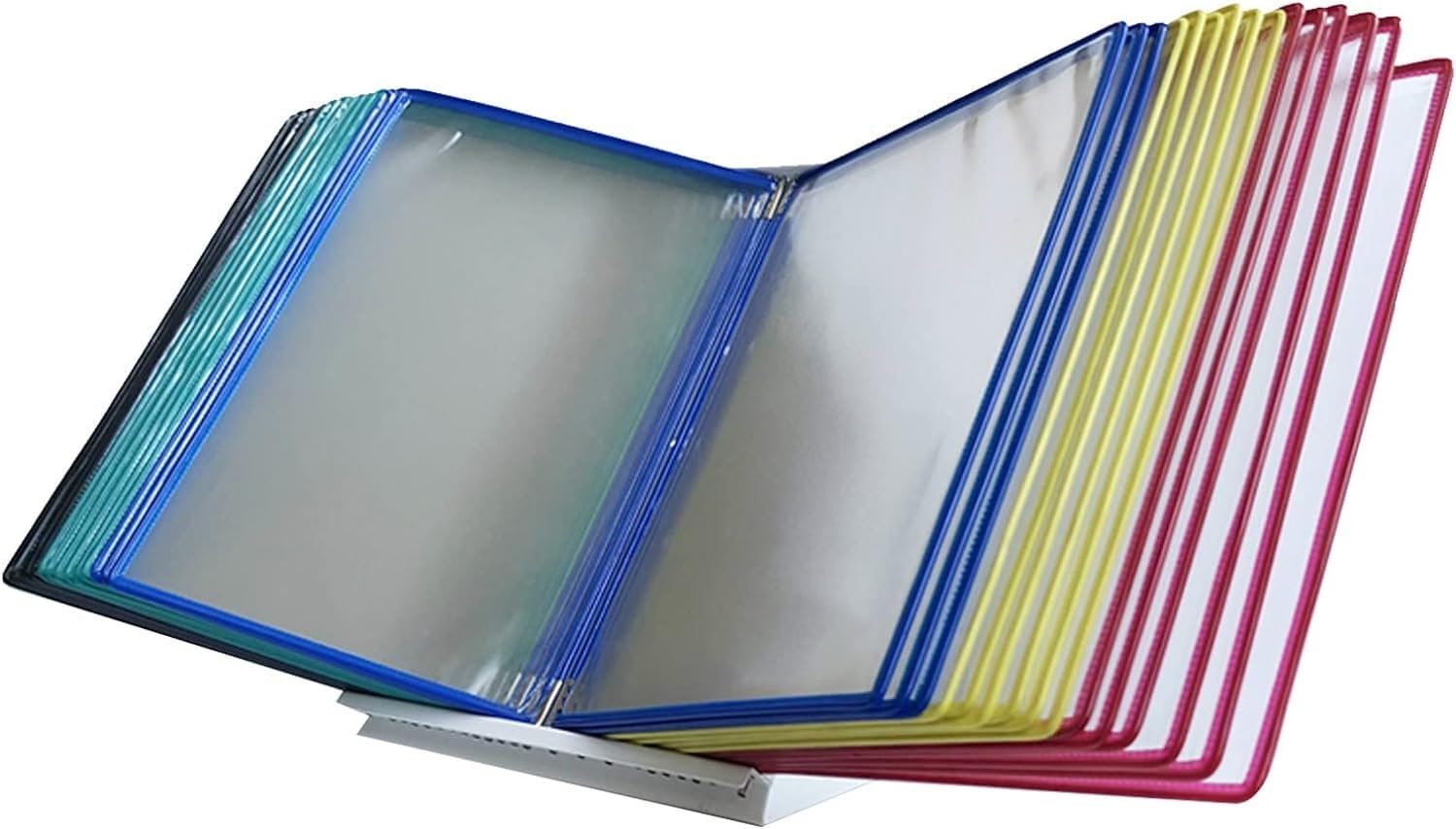 noxozoqm Desktop/Wall Reference With 30 Panels Easy-Load Pockets,Desk Reference Organizer,For Display A4 Documents.(Color:H)