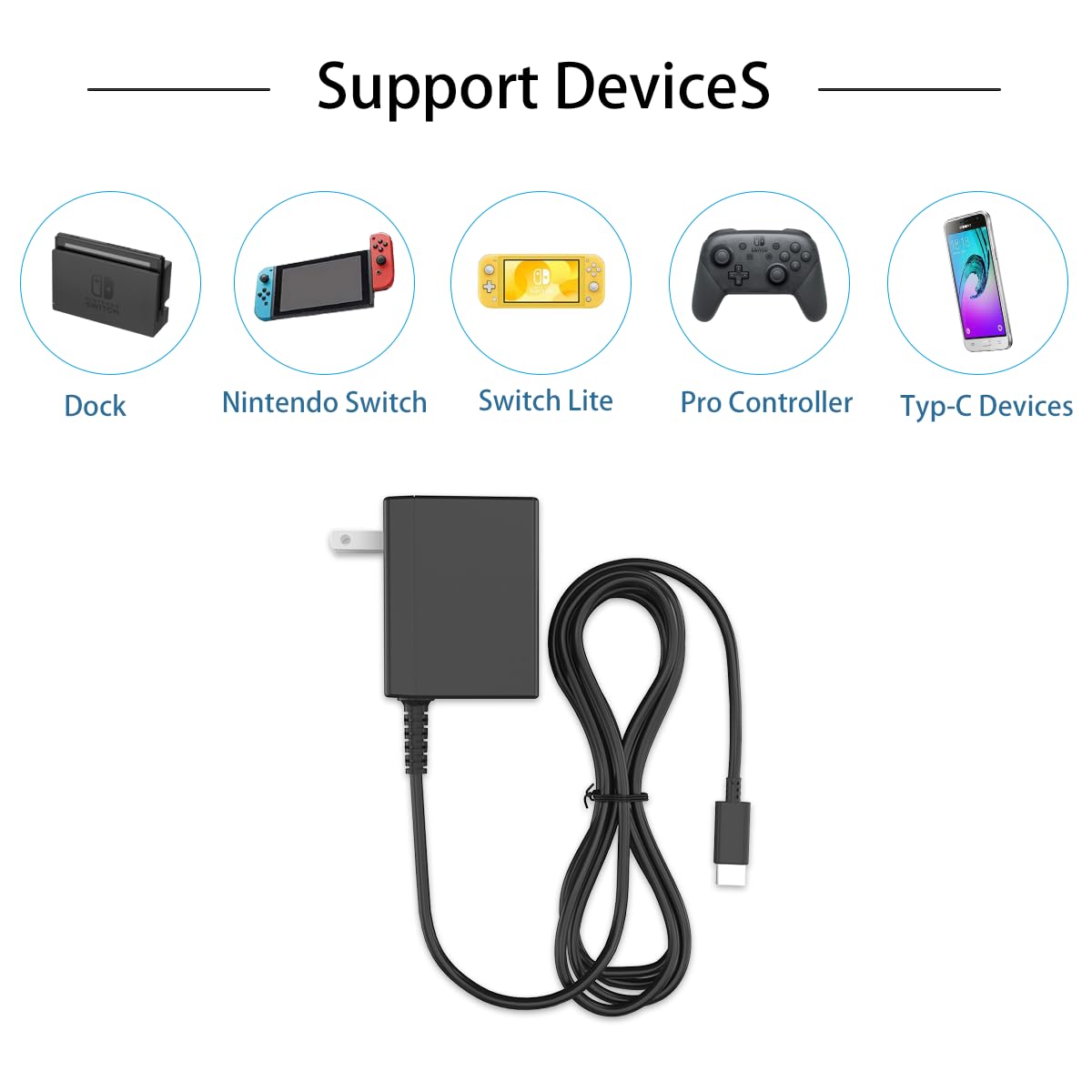 Amazon.com: Charger for Nintendo Switch with 6.6FT Charging Cable