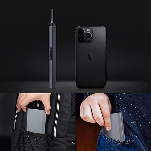 Miniatura 6 de Juego de destornilladores de precisión, par de 5 engranajes, mini destornillador eléctrico con pantalla OLED, juego de destornilladores pequeños