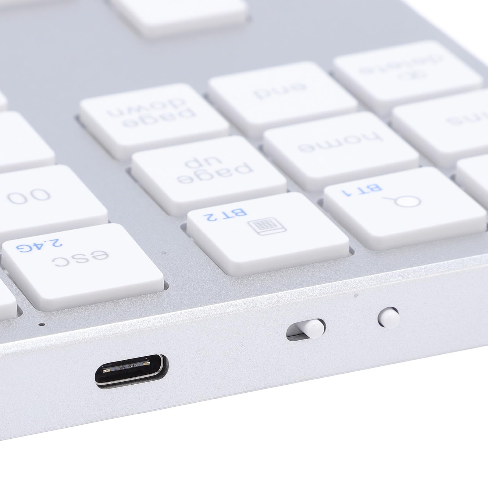 LICAEVEY CAMPARE NUMERE BUETOOTH Wireless per Laptop - Tastiera Numerica Ricaricabile a 35 Tasti a Doppia modalità, Universale Numpad per Vittorie Android PC e Tablet (Silver White)