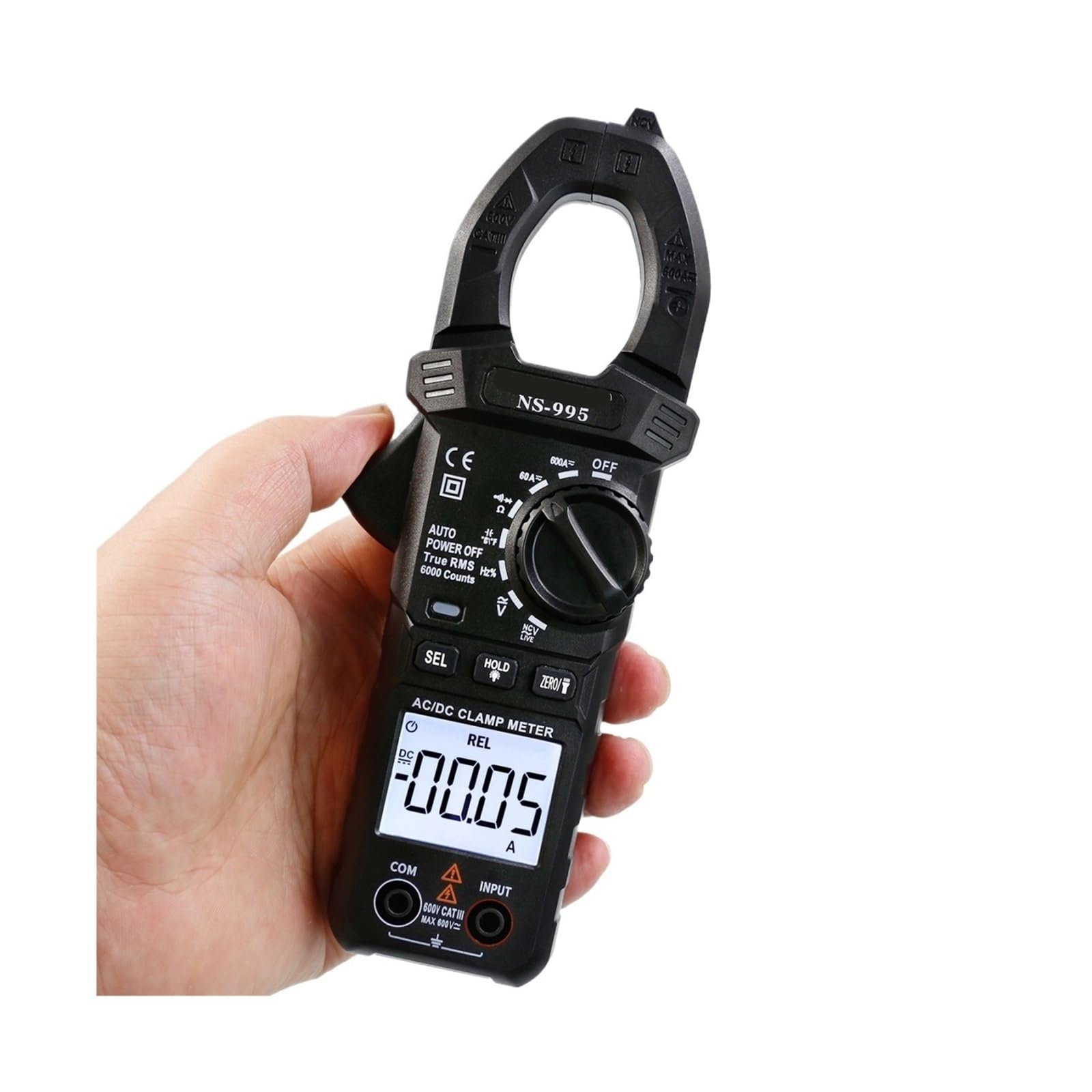 Pinza amperimétrica digital de CA/CC NS-995, multímetro, amperímetro de pinza, pinza amperimétrica de temperatura y capacitancia(NS-995 AC DC Clamp)