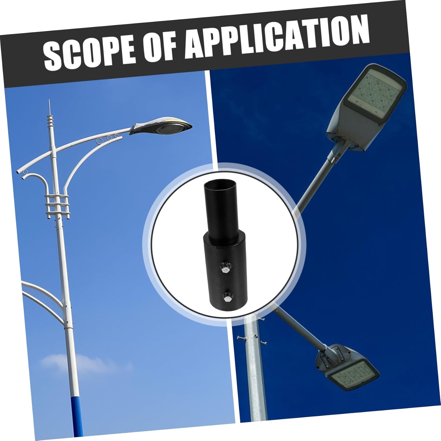 Toyvian Light Pole Adapter Tenon Converter for Pole Weatherproof Easy Install Part