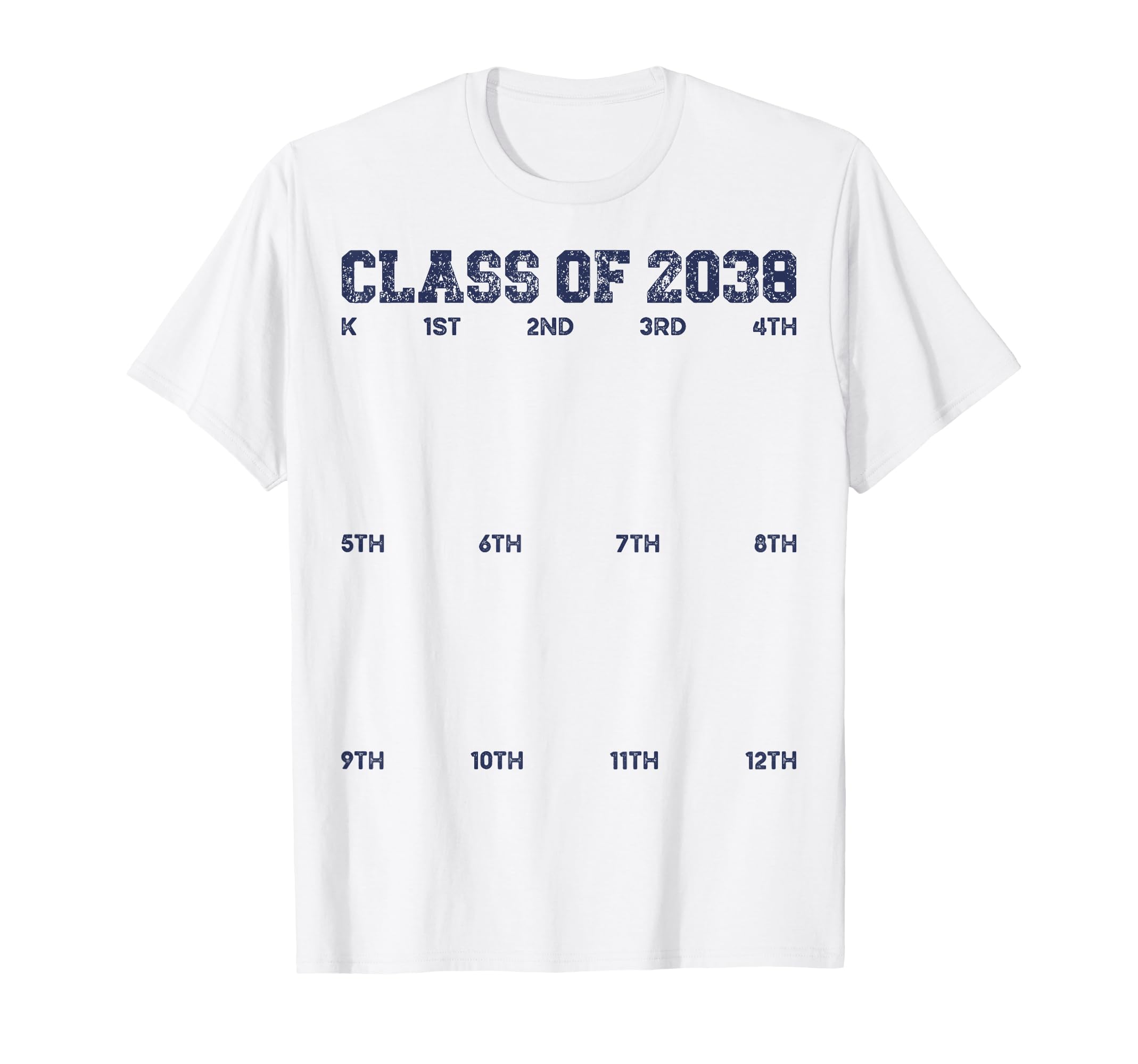 Class of 2038 Grow with Me Shirt 2038 Hand Print Kid K to 12 T-Shirt