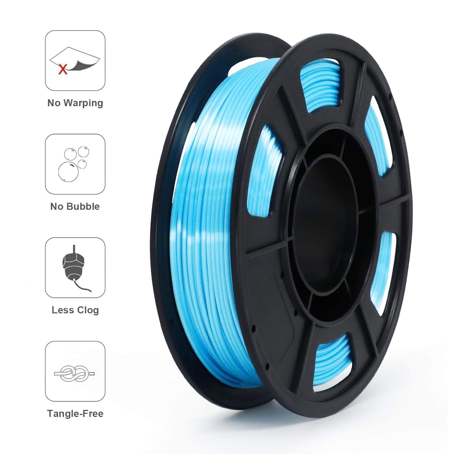 RepRapper 4x250g Pack of Silk PLA Filament for 3D Printer, 1.75 mm (± 0.03 mm), Silky Shiny - 4x250g Spools Pink, Gold, Blue, Silver