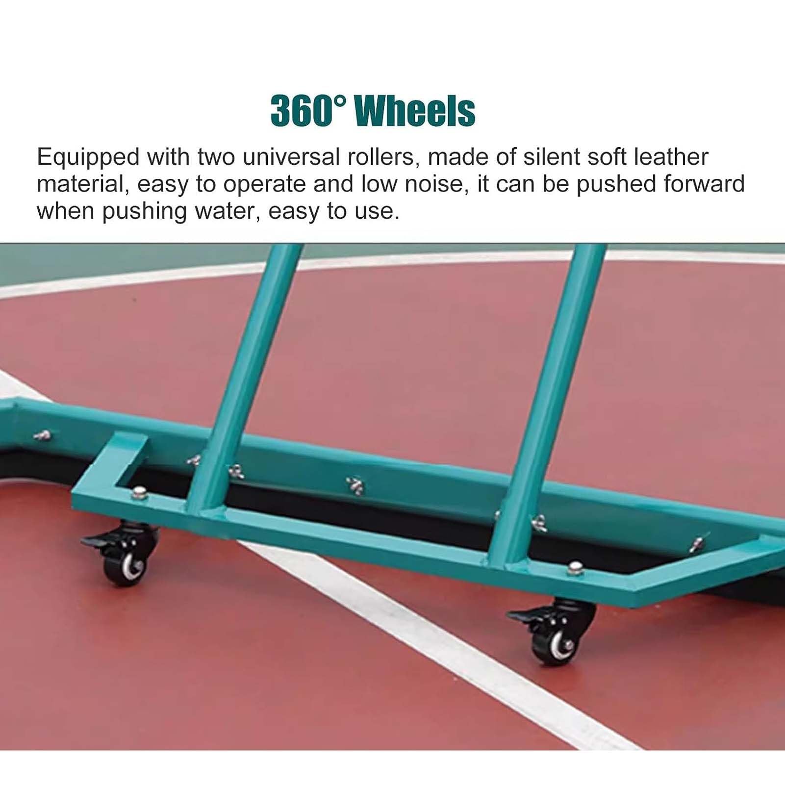 Escobilla de goma de aleación de aluminio para eliminar el agua del suelo comercial, ideal para canchas de tenis deportivas, con hoja de espuma EVA para una acción eficiente de barrido de lluvia.