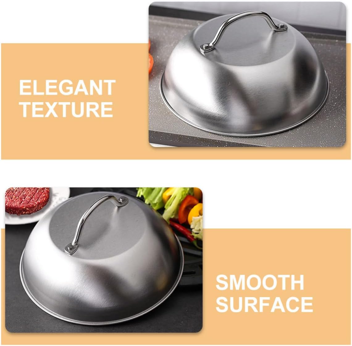 2pcs 9-inch Stainless Steel Pot Lid Set for Frying Pans and Cookware, Household Pan Covers with Sturdy 304 Stainless Steel for Outdoor Bbq and Kitchen Use