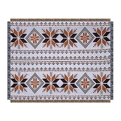Peel Forest Navajo Vanlife - Couverture - Orange - Marocino - Design aztèque - Tapis Ethnique Rustique - Diamant - Camping Bohemien - Tente 50'X60'…