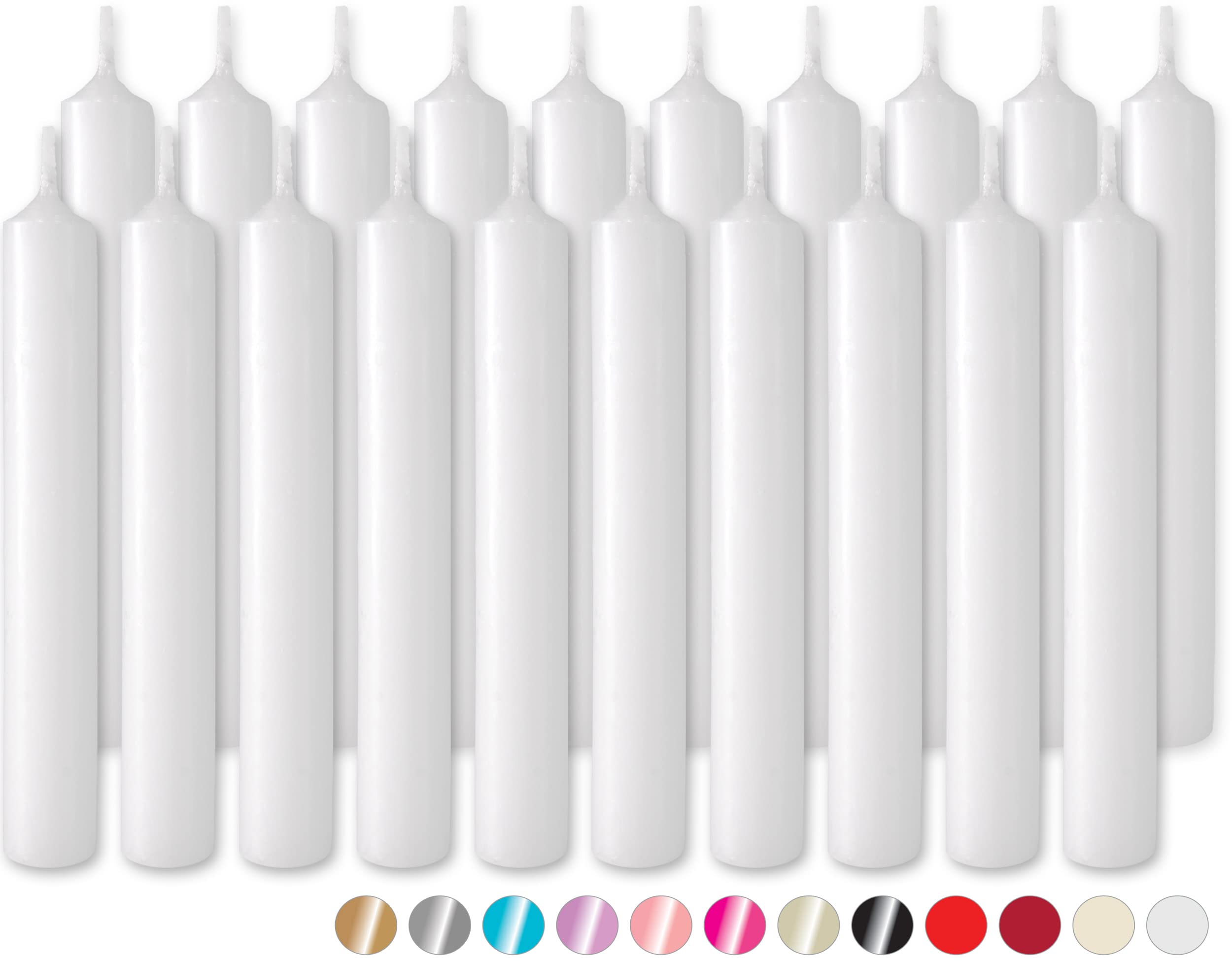 BRUBAKER 200 Velas de Cumpleaños 9,5 cm - Pequeñas Velas Taper para Cumpleaños, Magia, Rituales o Decoración de Fiestas - Velas Decorativas con 1,25 cm de Diámetro - Set de Velas - Blanco