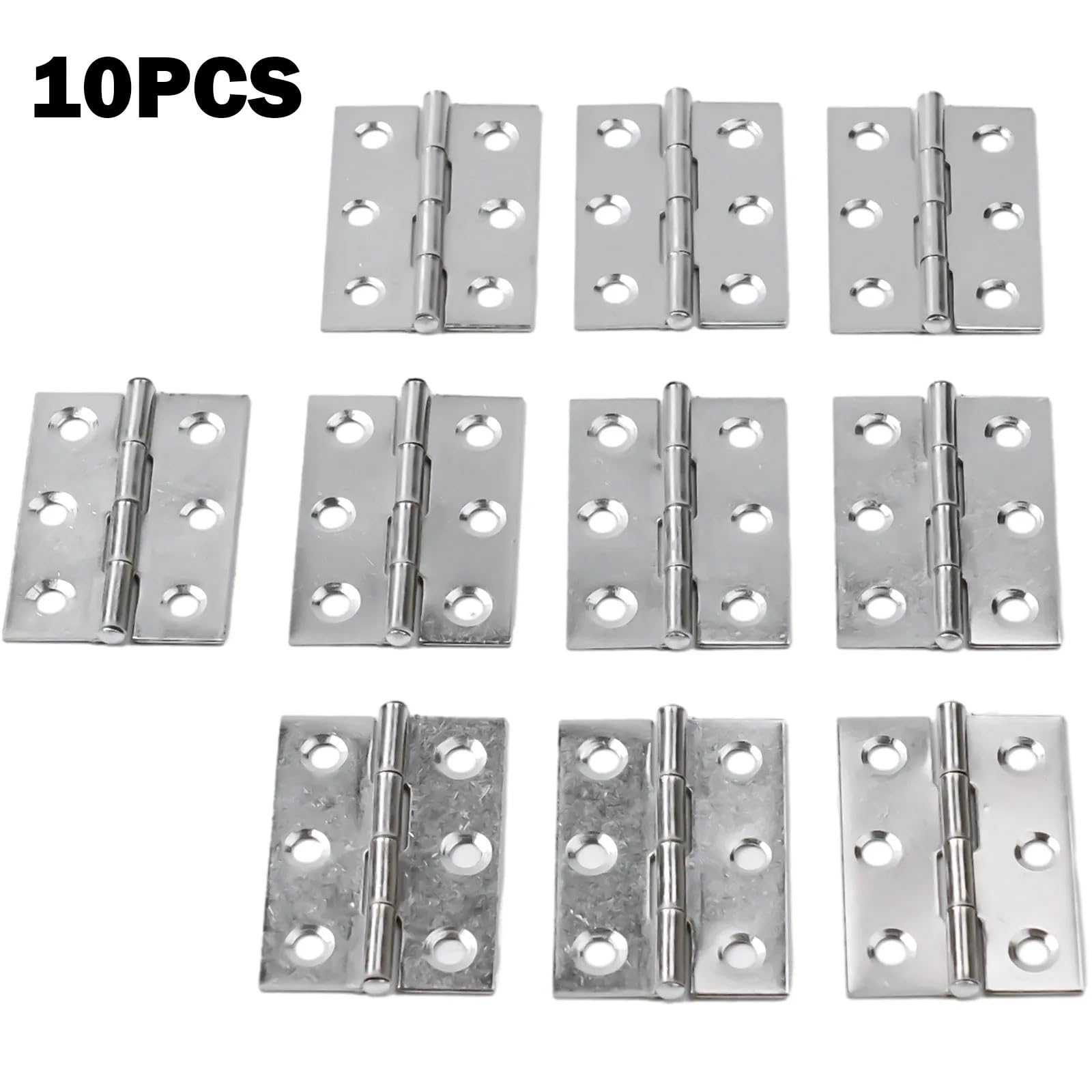 10 X Cerniere for porte in acciaio inossidabile 2 pollici Connettore cerniera for armadi for porte e finestre Cerniere piatte Libreria Cassetto Strumento hardware for mobili