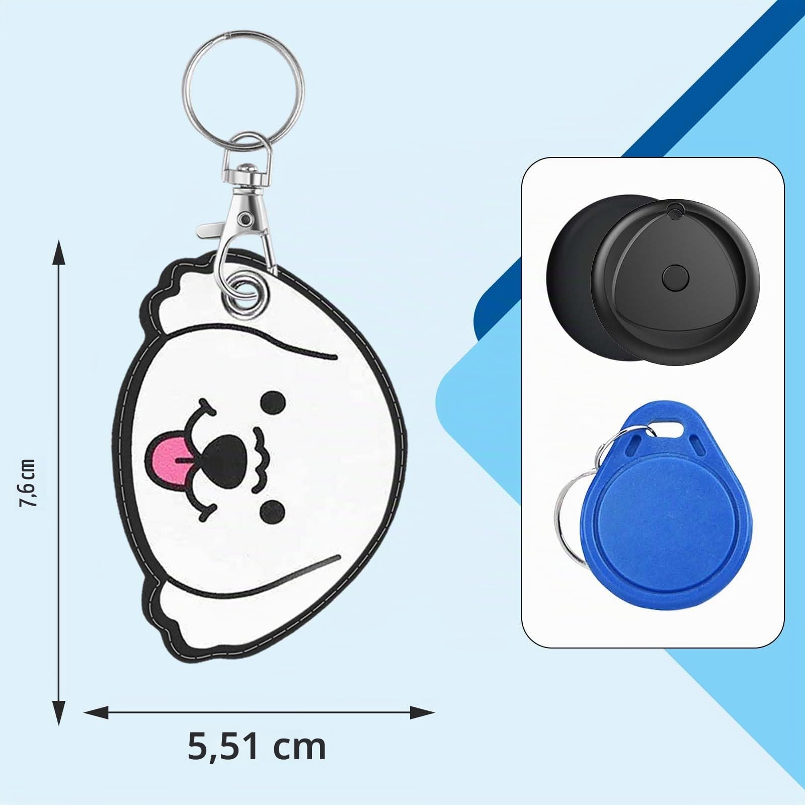 Air Smart tag avec étui, Traceur Lot de 4, Localisateurs d'objets Compatible avec Apple Localiser (iOS Uniquement), Étanche IP68, 80db, Autonomie de 365 Jours, pour Valises/Clés/Sacs/Bagages, Noir