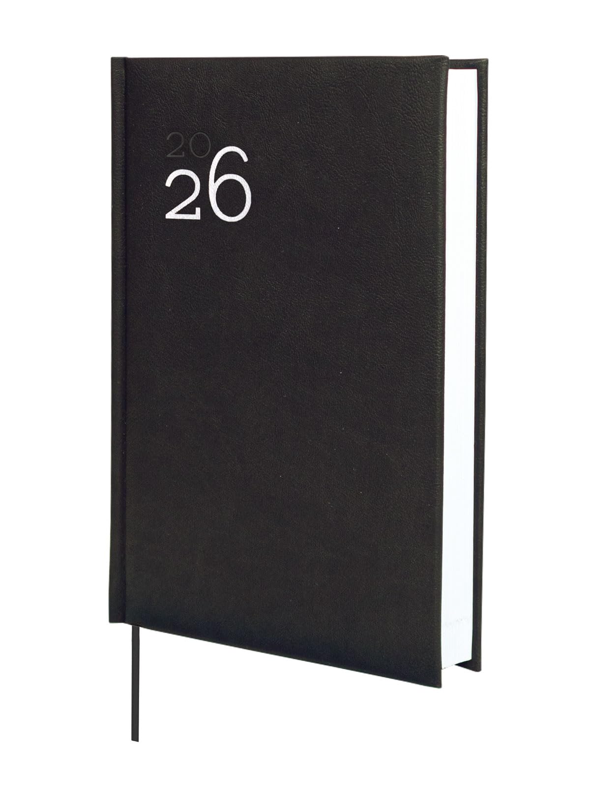 Finocam - Agenda 2026 1 Day Page | January - December (12 months) | 2026 Yearly Planner | Bound Hardcover Padded Milano - Black - Spanish