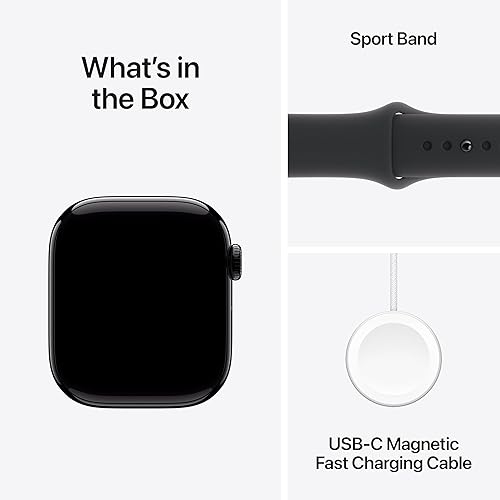 Miniatura 7 de Apple Watch Series 10 [GPS 42 mm] Smartwatch con caja de aluminio negro brillante y correa deportiva negra - M/L. Rastreador de fitness, aplicación