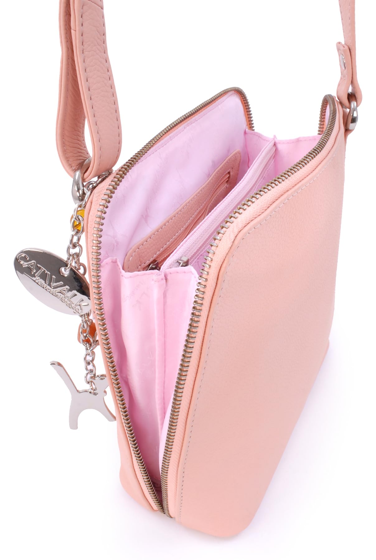 Catwalk Collection Handbags - Borsa a Tracolla in Vera Pelle - Borsetta Donna - Borsa a Mano Media - Tracolla Regolabile - Eleanor