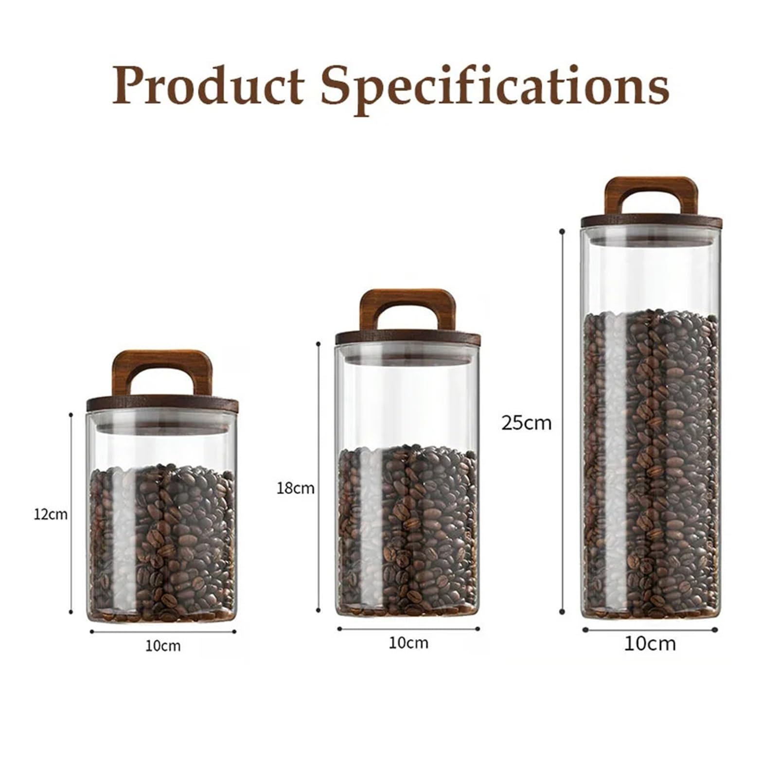 Versiegeltes Glas for Kaffeebohnen, vakuumversiegelter, wasserdichter und luftdichter Behälter, Vorratsglas for Lebensmittel, Getreide und Süßigkeiten für Kaffeebohnen, Zucker(1250ml)