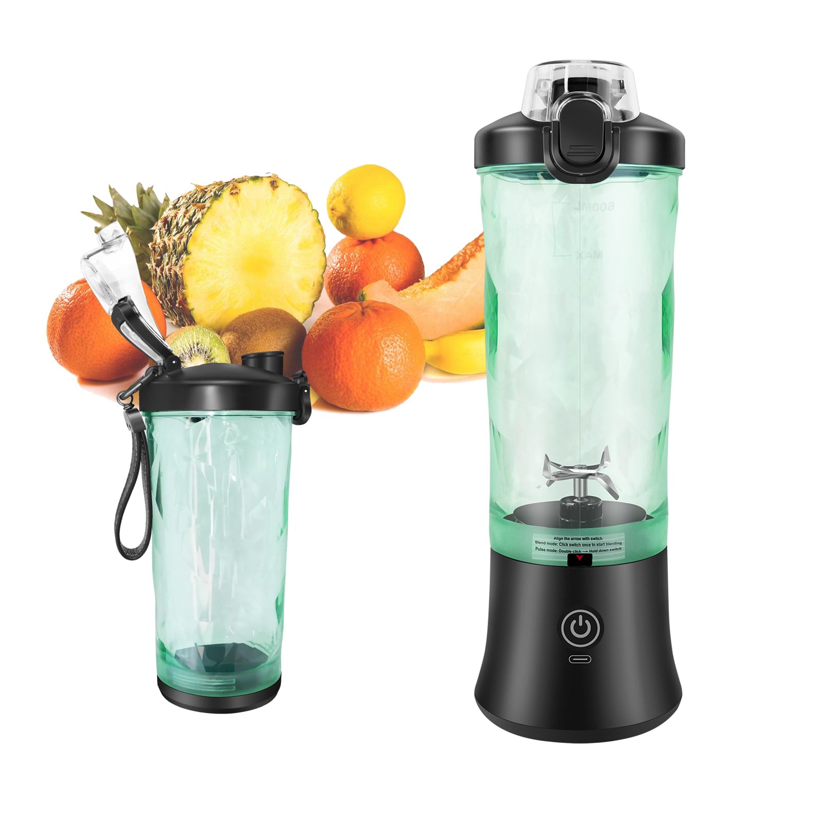 Fruit Juicer Multi Blender Smoothie Maker Shake Take 600ml Sports Bottle Multi Blender Food Ice Processor Juicer Smoothie