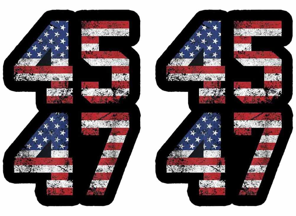2 Pack 45 47 Trump 2024 American Flag Car Magnet Auto Truck Fridge Magnetic Stickers Decal Bumper Magnet