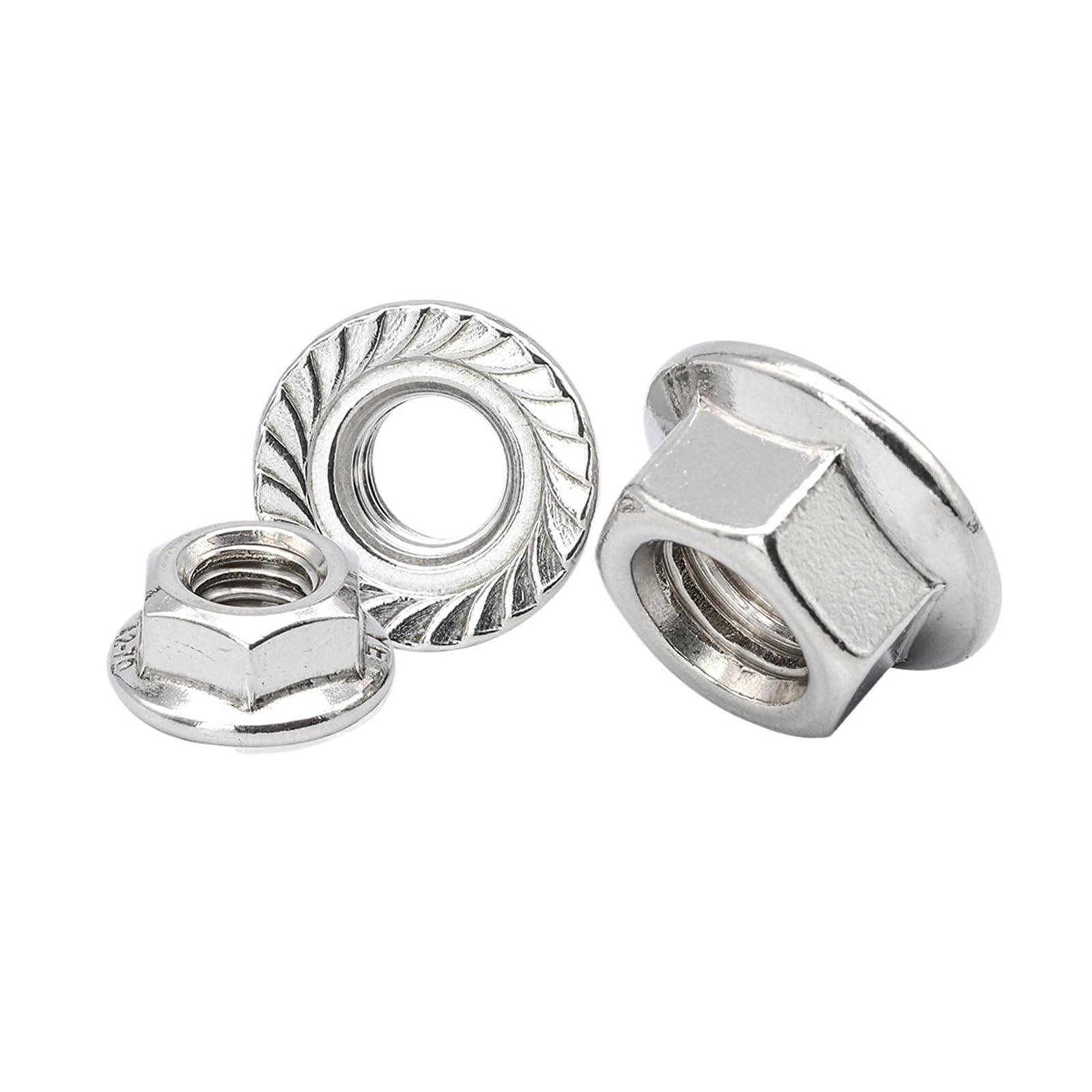 Dadi Flangiati Autobloccanti In Acciaio Inox A2 - Filetto Metrico Da M6 A M20 (Goo Better)