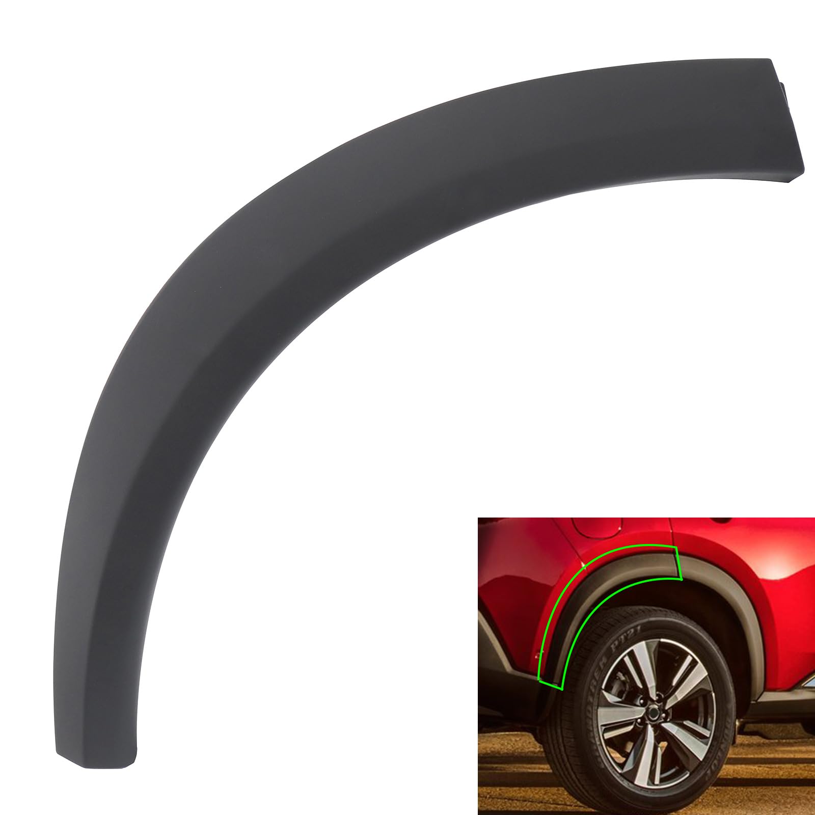 Bumper Side Wheel Molding Trim Fit for Nissan Rogue 2021 2022 2023 Replace for 788726RR1A (Rear Right Side)