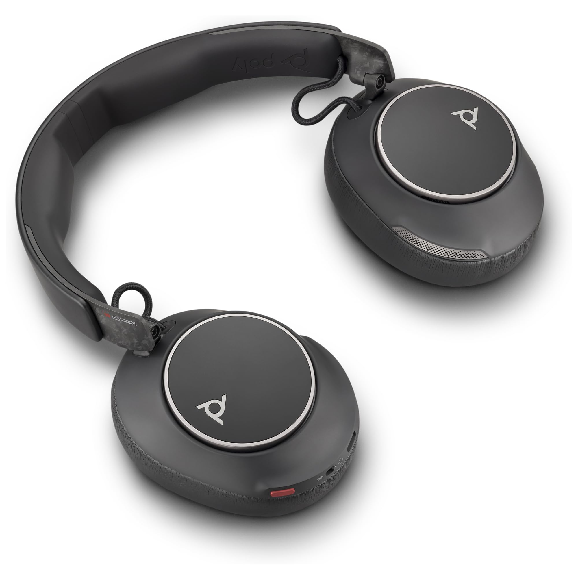 Plantronics Auriculares para equipo de audio Voyager Surround 80 UC, USB-C, Adaptador USB-C/A, VS80T, BT700C, Negro