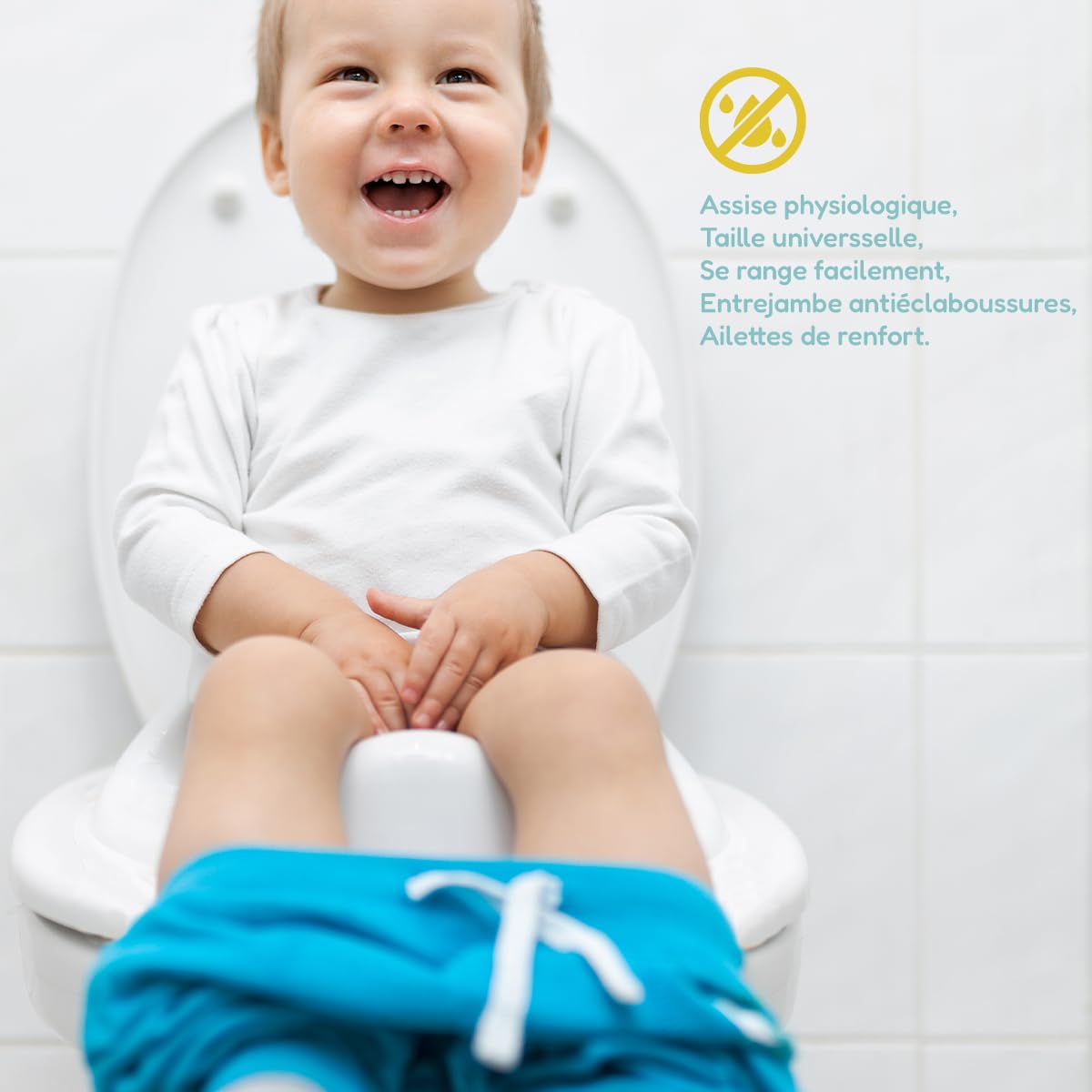 Set WC per bambini - Vasetto per bambini + Riduttore WC per bambini + Pedana - Resistente agli schizzi confortevole antiscivolo - Imparare la pulizia (bianco)